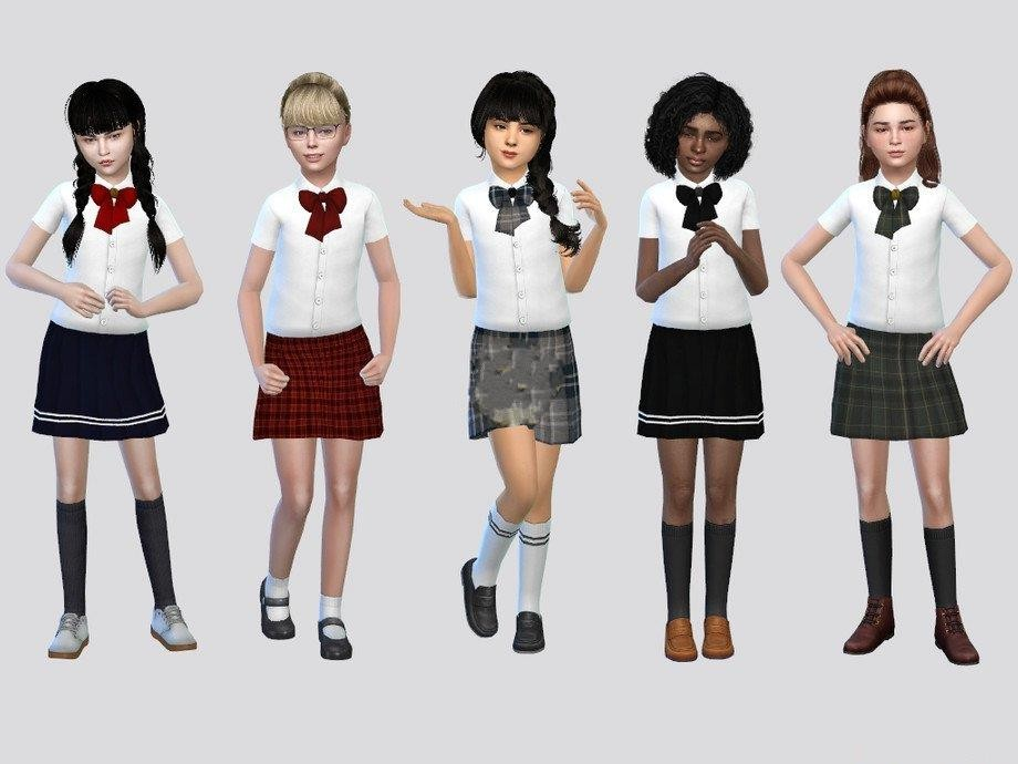 图片[1]-《模拟人生4》小女孩多款式校服MOD-Mods8游戏网