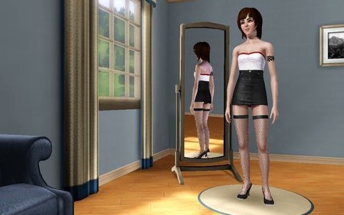 图片[1]-《模拟人生3》MOD服装 抹胸连衣裙-Mods8游戏网