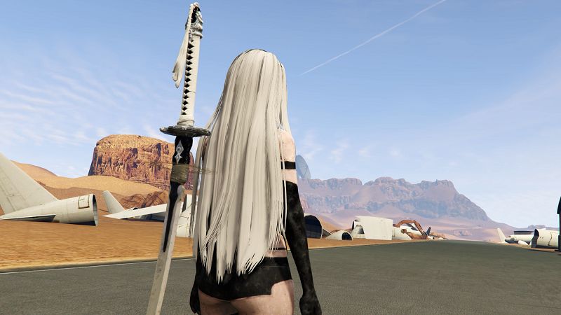 图片[1]-GTA5 A2小姐姐 经典服装 附加配剑-Mods8游戏网