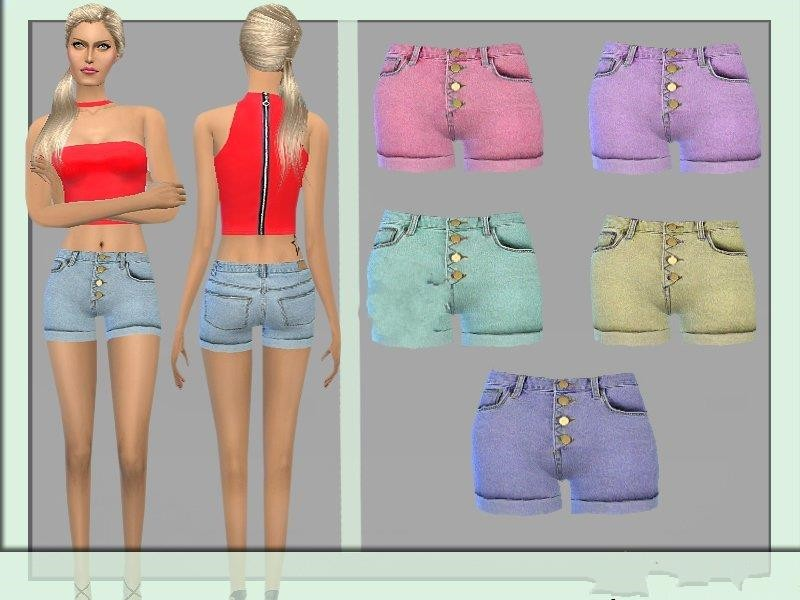 图片[1]-《模拟人生4》女性带纽扣的超短短裤MOD-Mods8游戏网