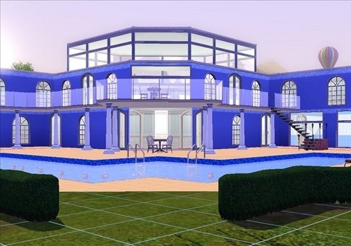 图片[1]-《模拟人生3》MOD房建 大型现代豪华别墅（7房2卫 附泳池）-Mods8游戏网